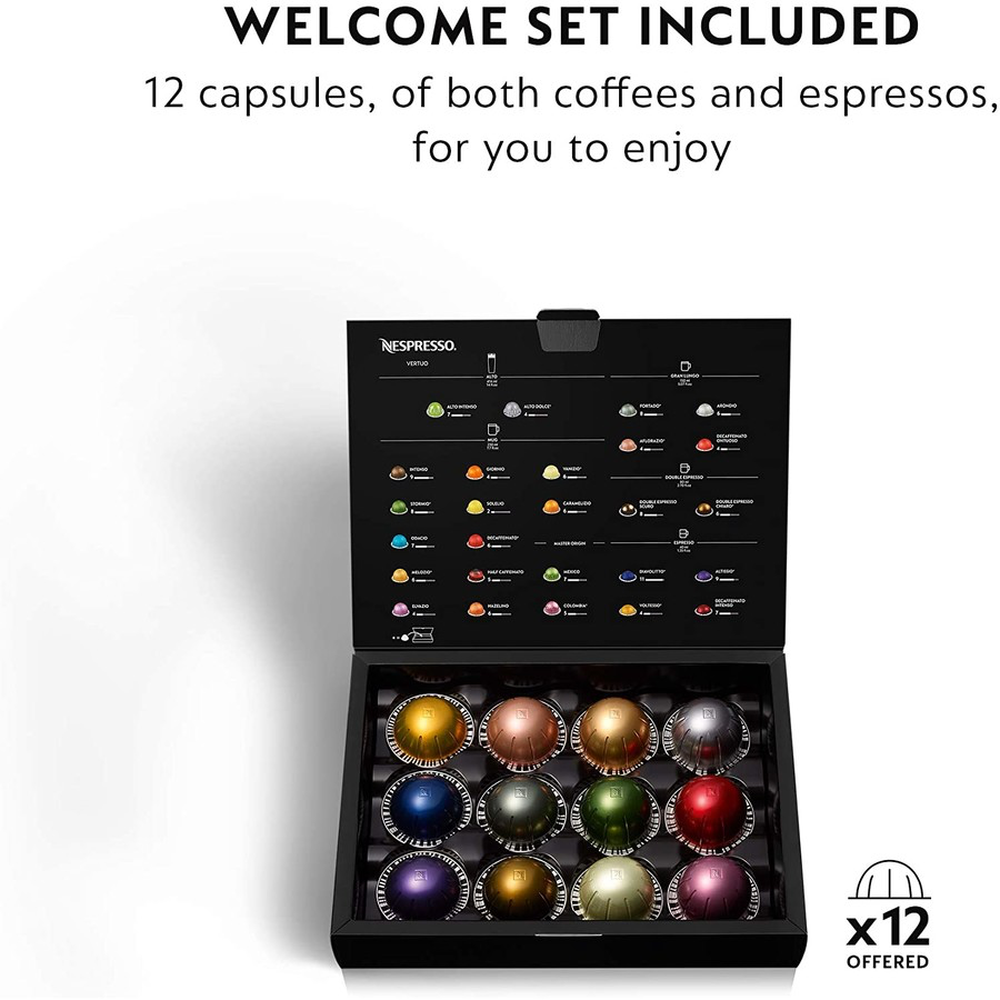 Nespresso Vertuo Next Deluxe Coffee Capsule Machine with Milk Frother Dark Chrome BNV570